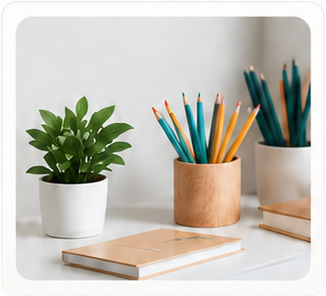 Materiales de estudio sobre una mesa